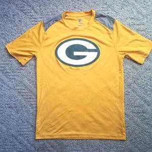 NFL kids yellow green bay packer shirt xl